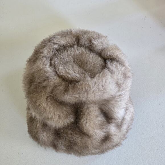 Vintage Womens Genuine Mink Fur Hat Beanie Cloche MCM Union Made USA OSFM Beige - Picture 2 of 7